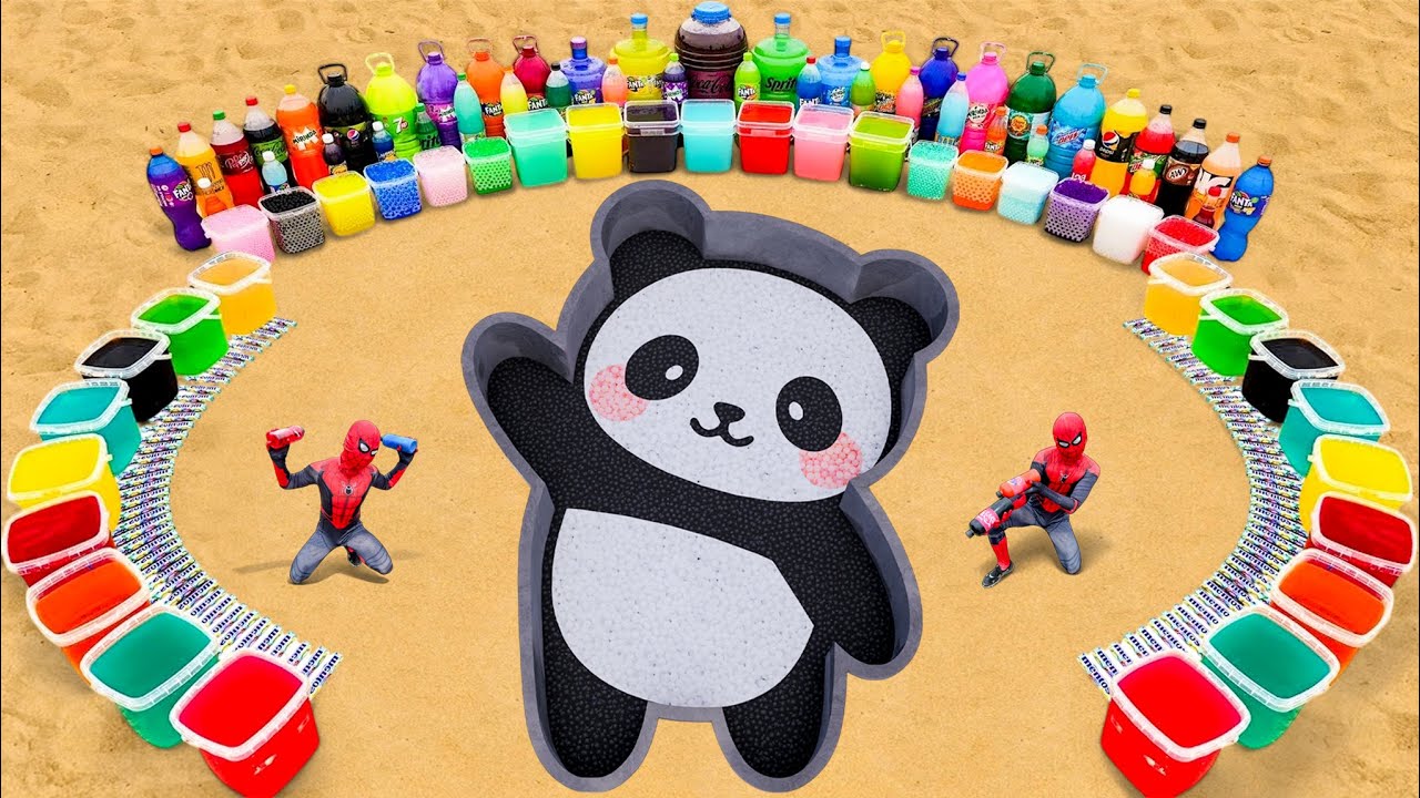 How to Make Panda with Orbeez & Cement, Experiment Balloons Soda,  Giant Fanta, Coca Cola vs Mentos