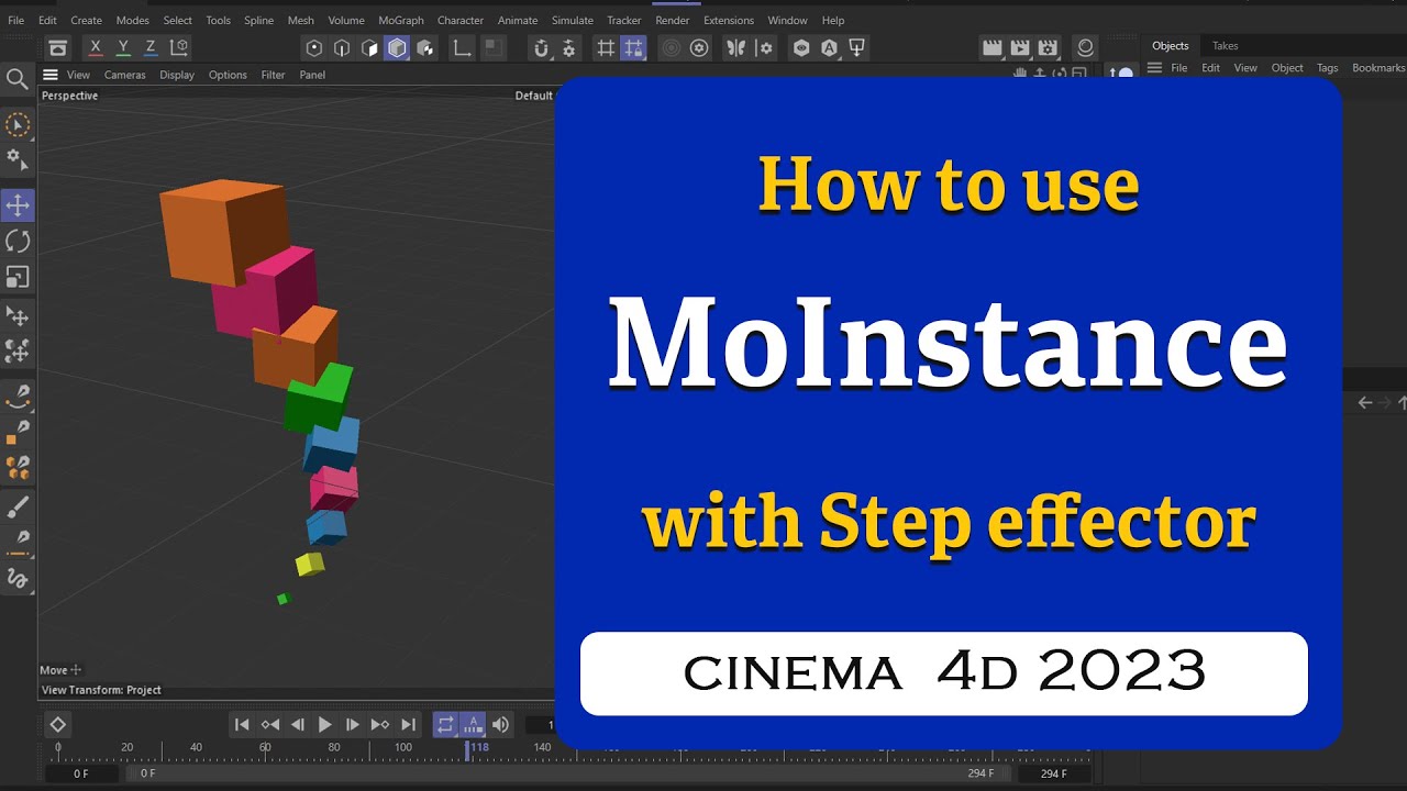 How to use MoInstance with Step effector in Cinema 4D 2023 @MaxonVFX ​