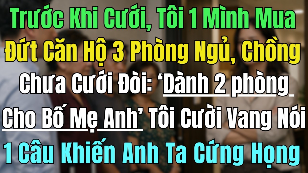 Trước Cưới, Tôi Tự Tay Mua Đứt Căn Hộ 3 Phòng Ngủ, Chồng Chưa Cưới Đòi: Dành 2 Phòng Cho Bố Mẹ Anh