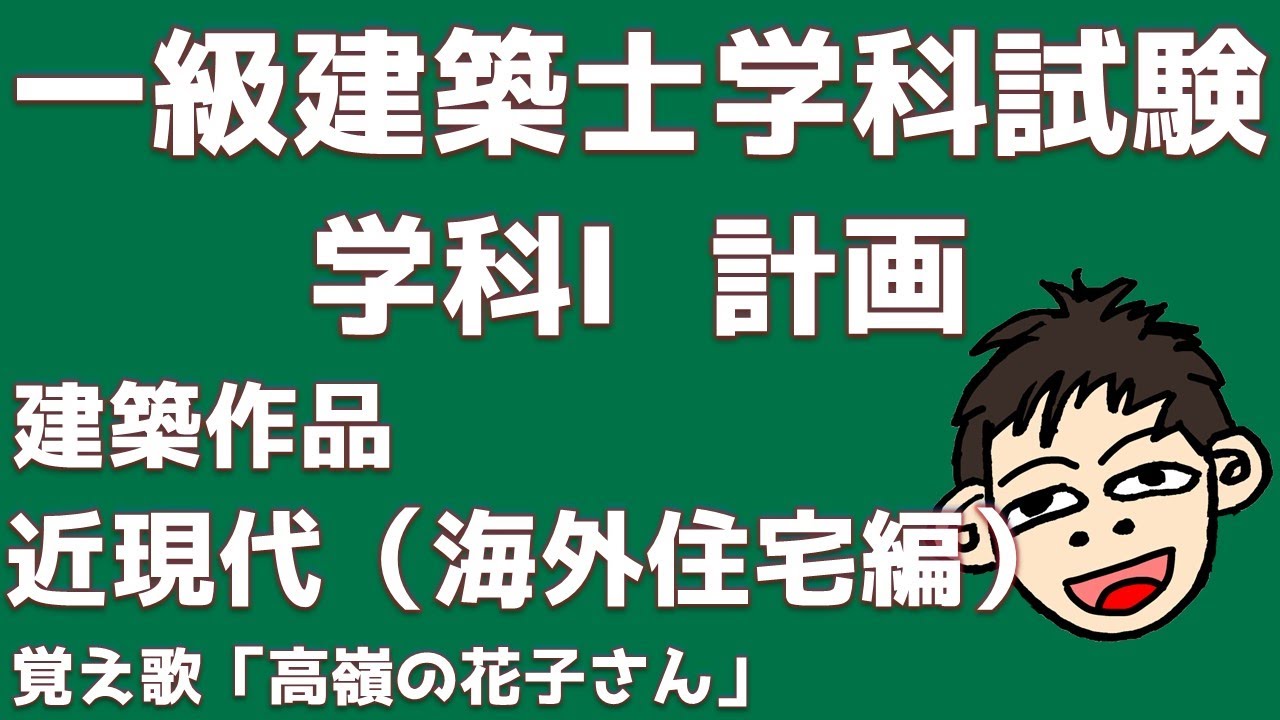 【一級建築士試験対策】学科Ⅰ計画　建築作品　近現代（海外住宅編）