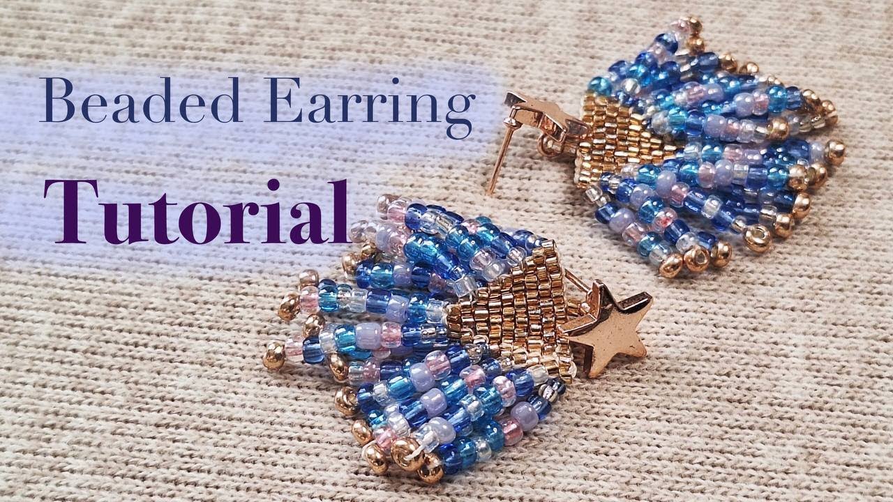 How to Make Beaded Earring Tutorials DIY. Boncüklü Şık küpe.