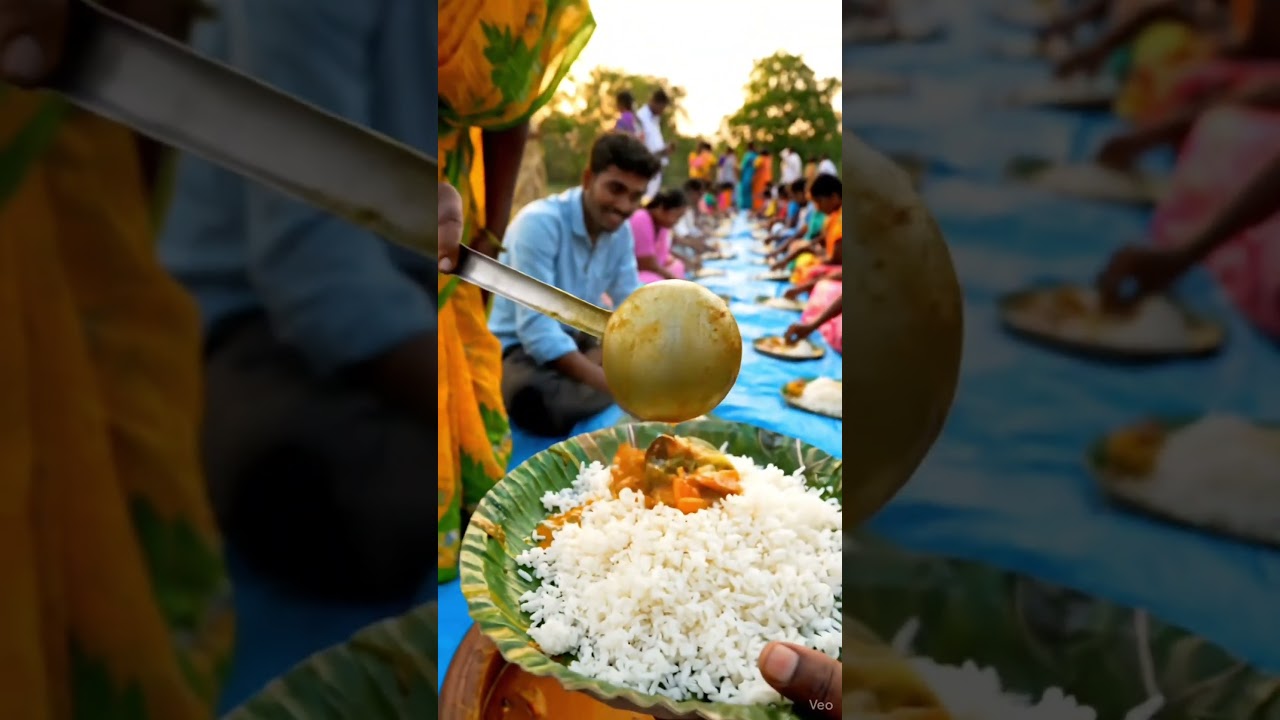Street Community Meal Serving &ndash; Real Ambient Sounds | Pure Food Experience