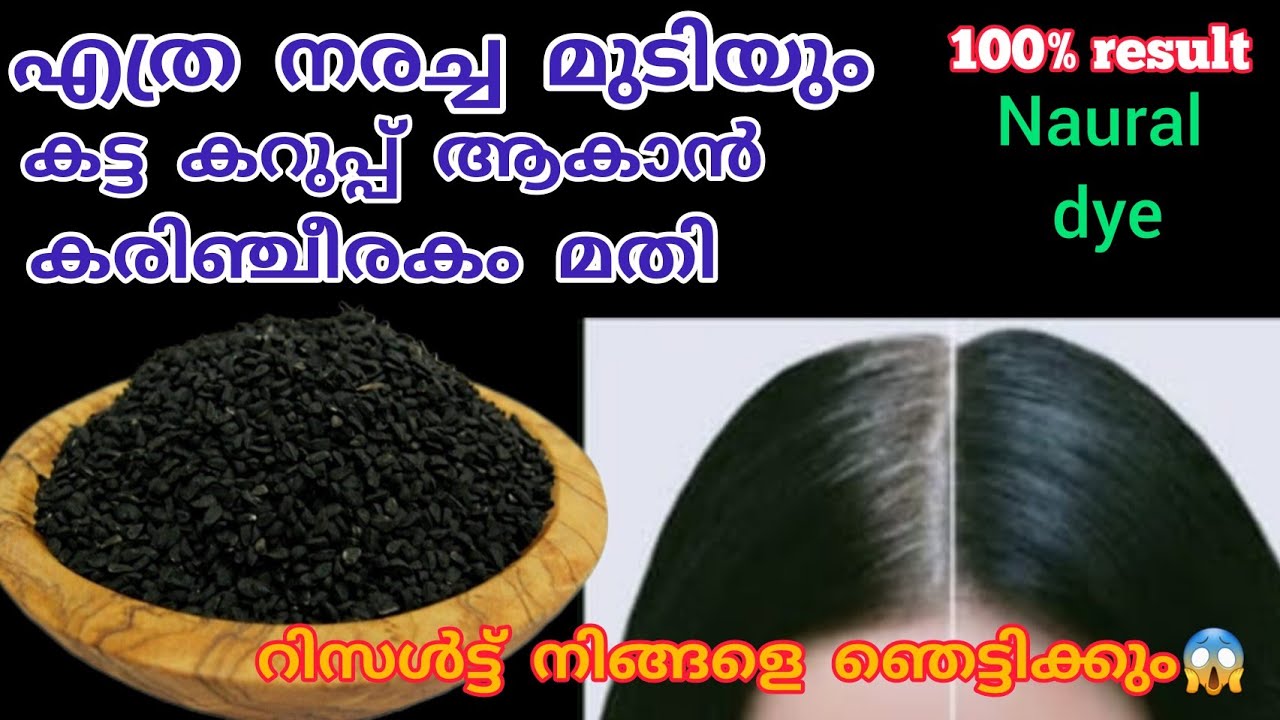 എത്ര നരച്ച മുടിയും കട്ട കറുപ്പ് ആകാൻ കരിഞ്ചീരകം മതി|Natural Hair Dye Homemade Hair dye