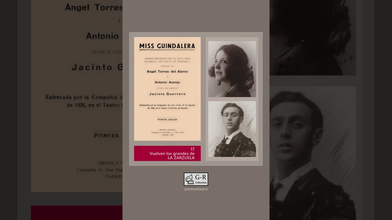 VUELVEN LOS GRANDES DE LA ZARZUELA Francisco Latorre y Selica Pérez Carpio en "Miss Guindalera"