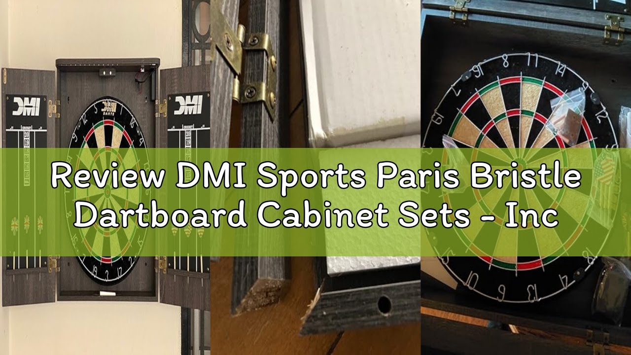Review DMI Sports Paris Bristle Dartboard Cabinet Sets - Includes LED Lighting or Electronic Scoring