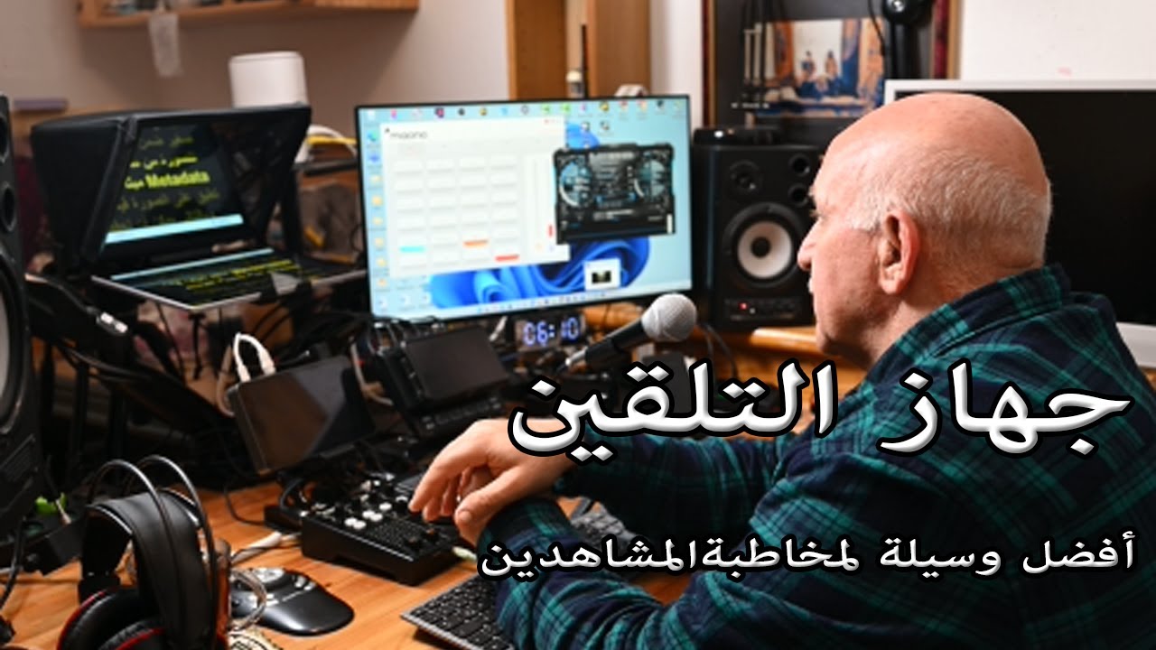 Teleprompter  عرض النص أمام الكاميرا،جهاز التلقين أو الأوتوكيو