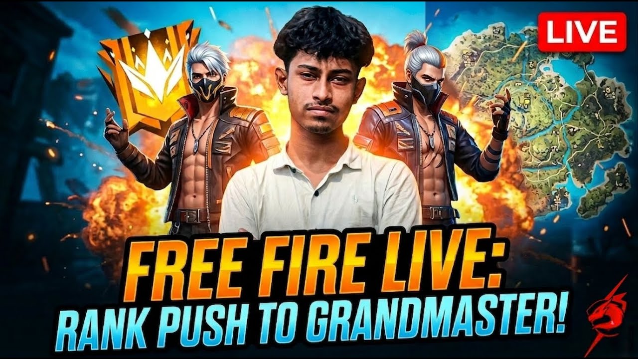 LIVE gaming🎮free fire game | Rank push | Grandmaster live push