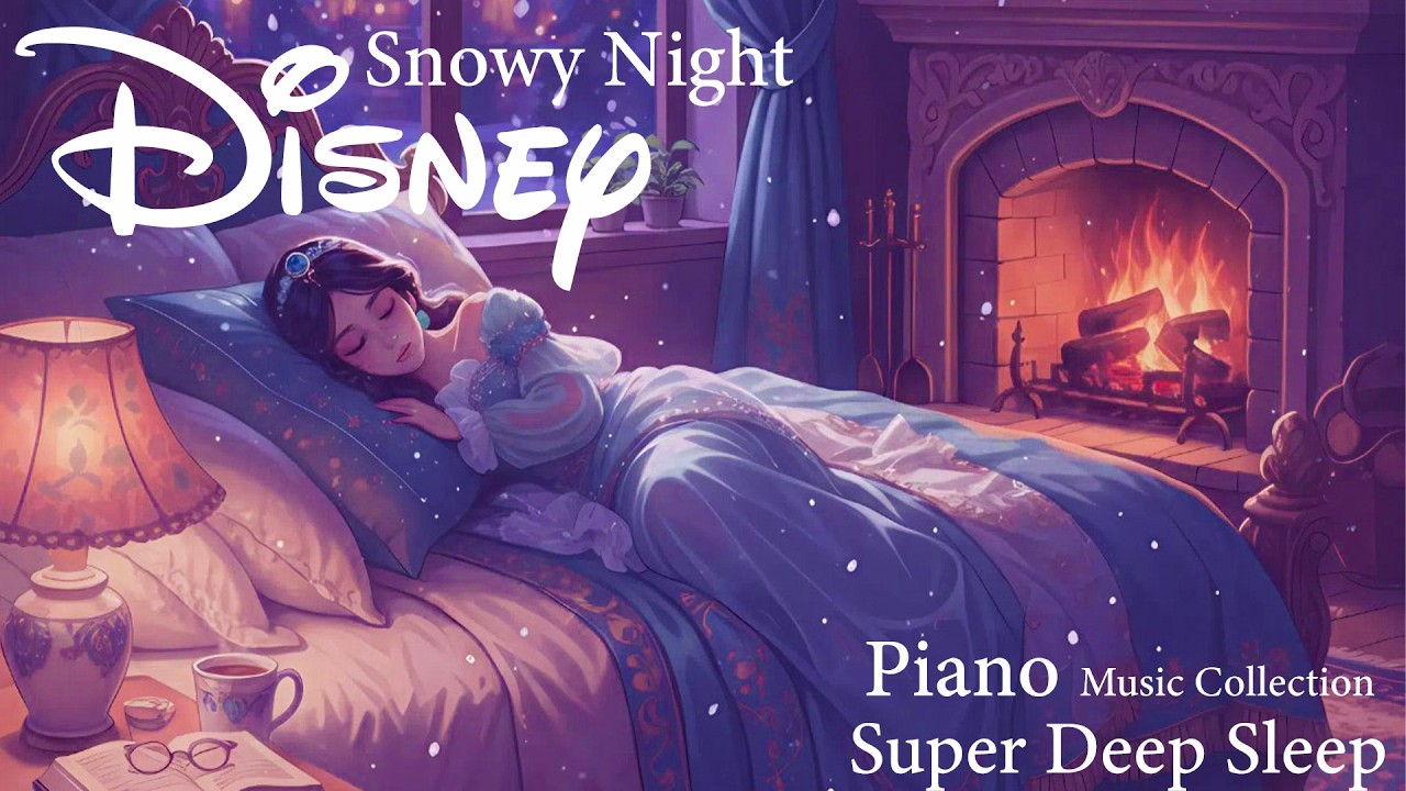 Snowy Night Disney Piano 👑❄️ | Princess Winter Sleep Music | Once Upon Softness