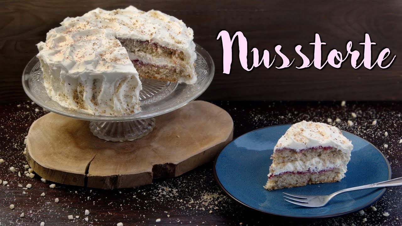 MASCARPONE NUSSTORTE BACKEN | Nussbiskuit mit Mascarponecreme | einfache Sahnetorte selber machen