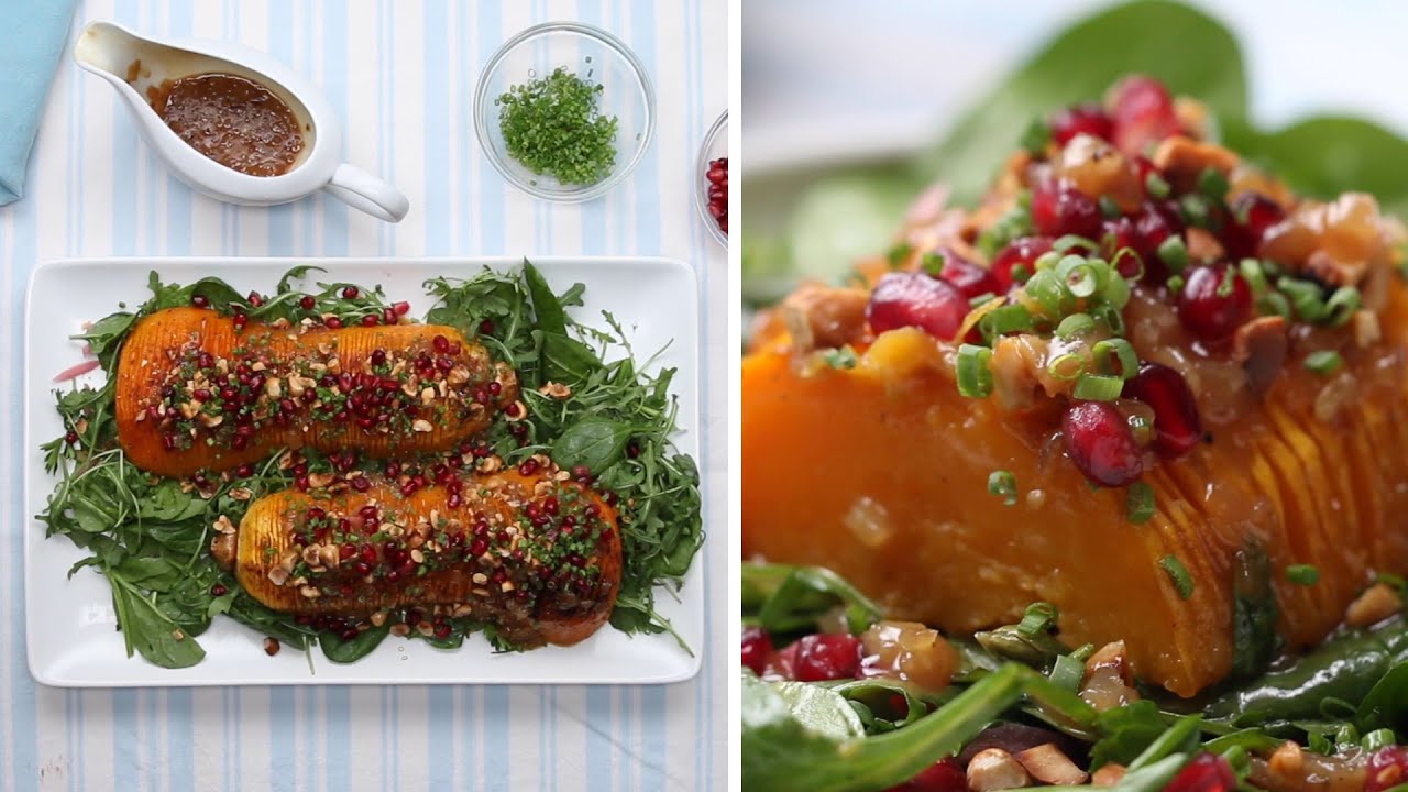 Maple Dijon Hasselback Butternut Squash