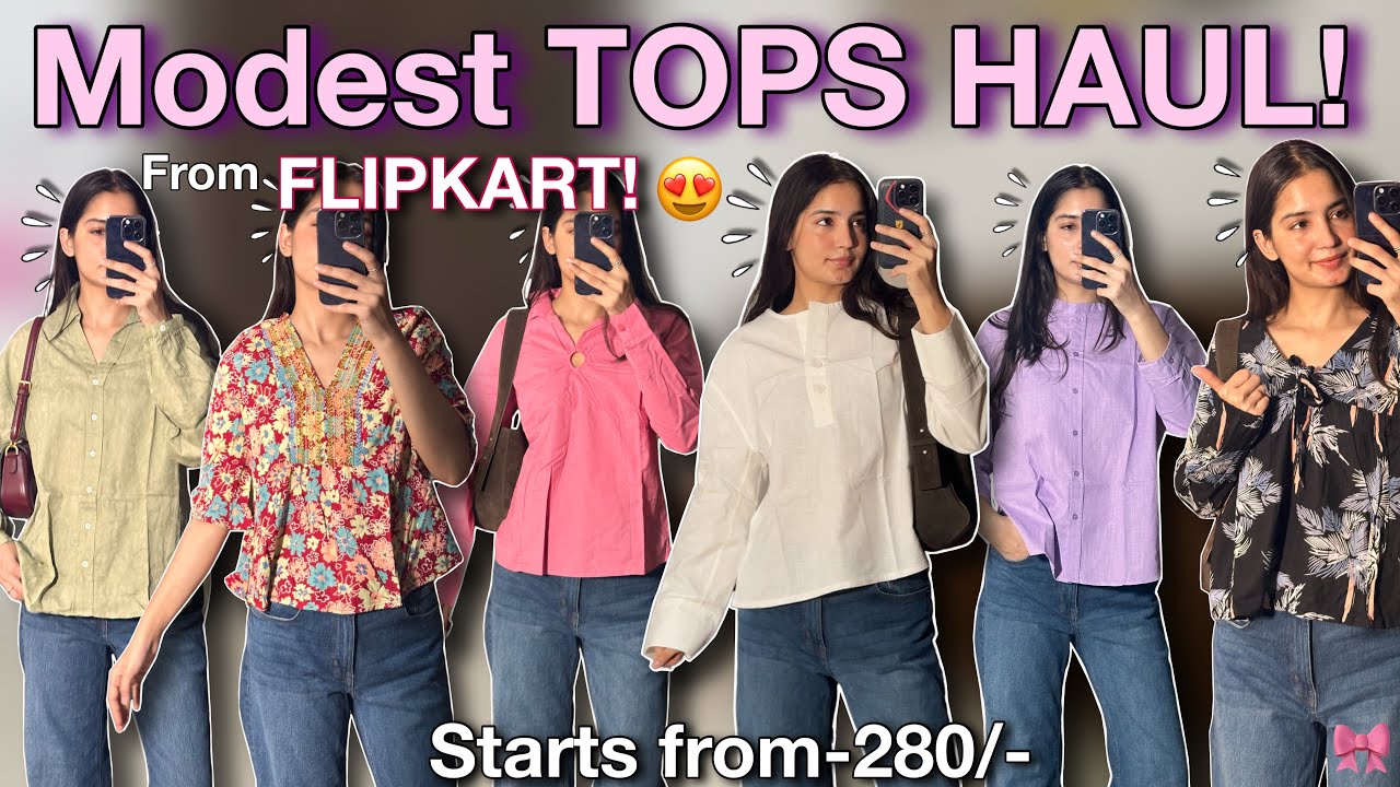 Modest TOPS Haul from FLIPKART😳! 8 Tops Try-on Haul! *Honest-Review* Are these Really Good?😍