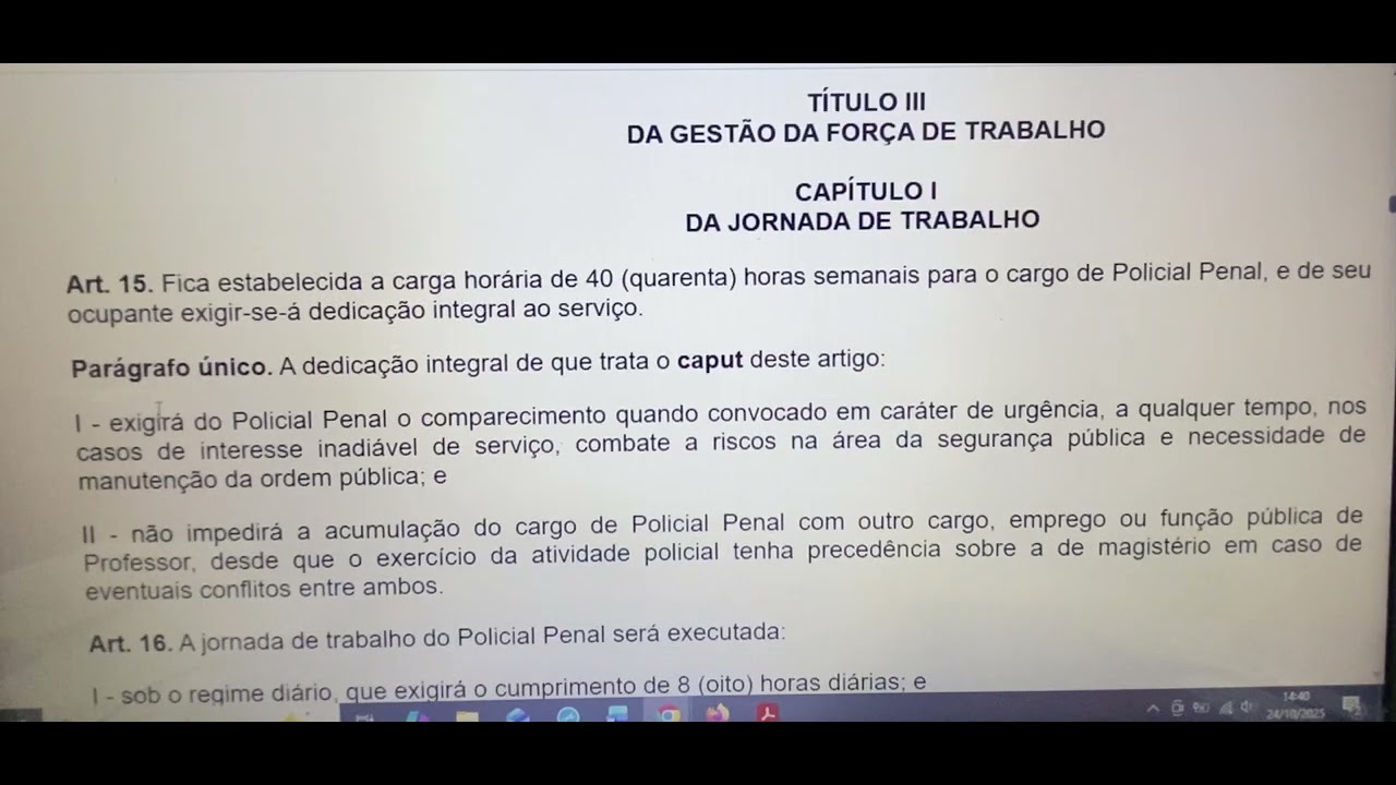 Lei Estadual n 1.059/2023- Cria o cargo de Policial penal do Espírito Santo - em AÚDIO 
