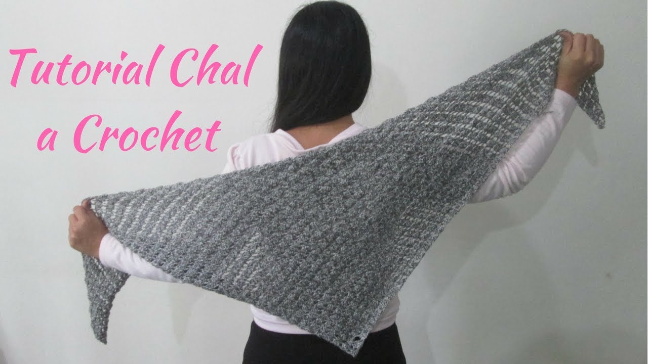 Cómo tejer un chal triangular a CROCHET - Muy Fácil (Chal Conciencia)