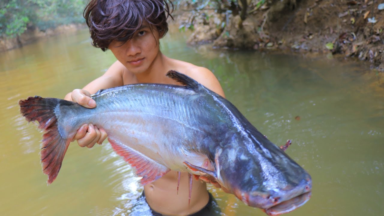 Cooking Big Fish and Eating Delicious | Wilderness Life