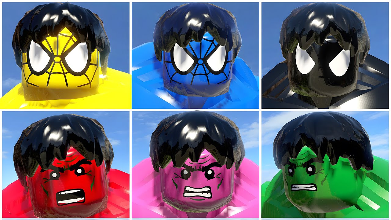 Top 6 Hulk Colors Transformations in LEGO Video Game
