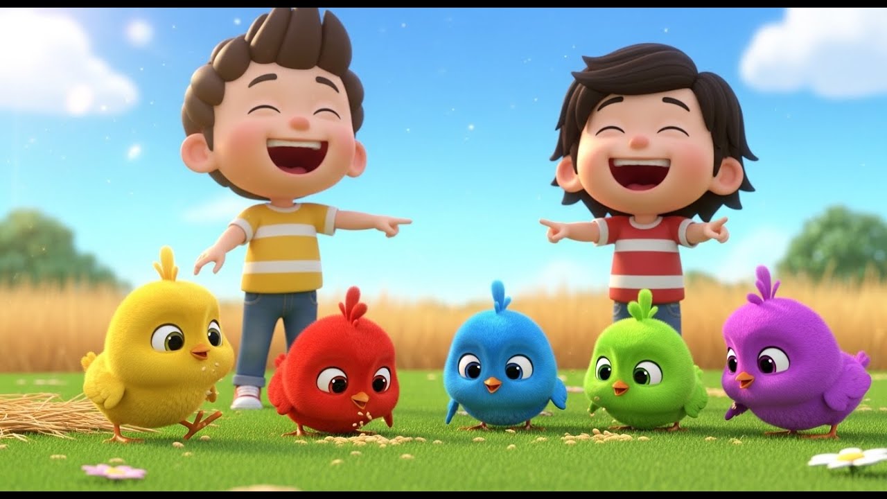 Fünf kleine Küken picken, picken, picken | Süßes Tierlied & Zählen für Kinder