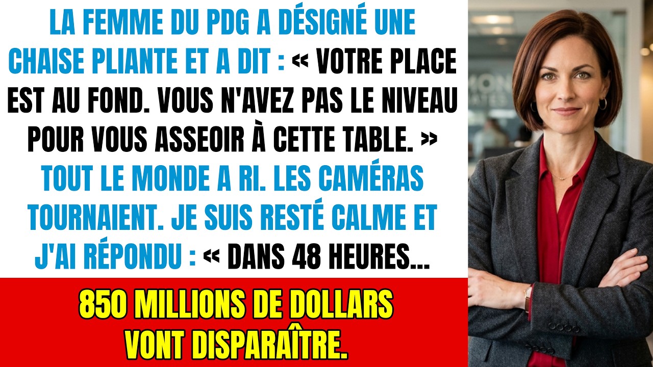 La femme du PDG désigne une chaise pliante — 48h plus tard, 850M$ évaporés