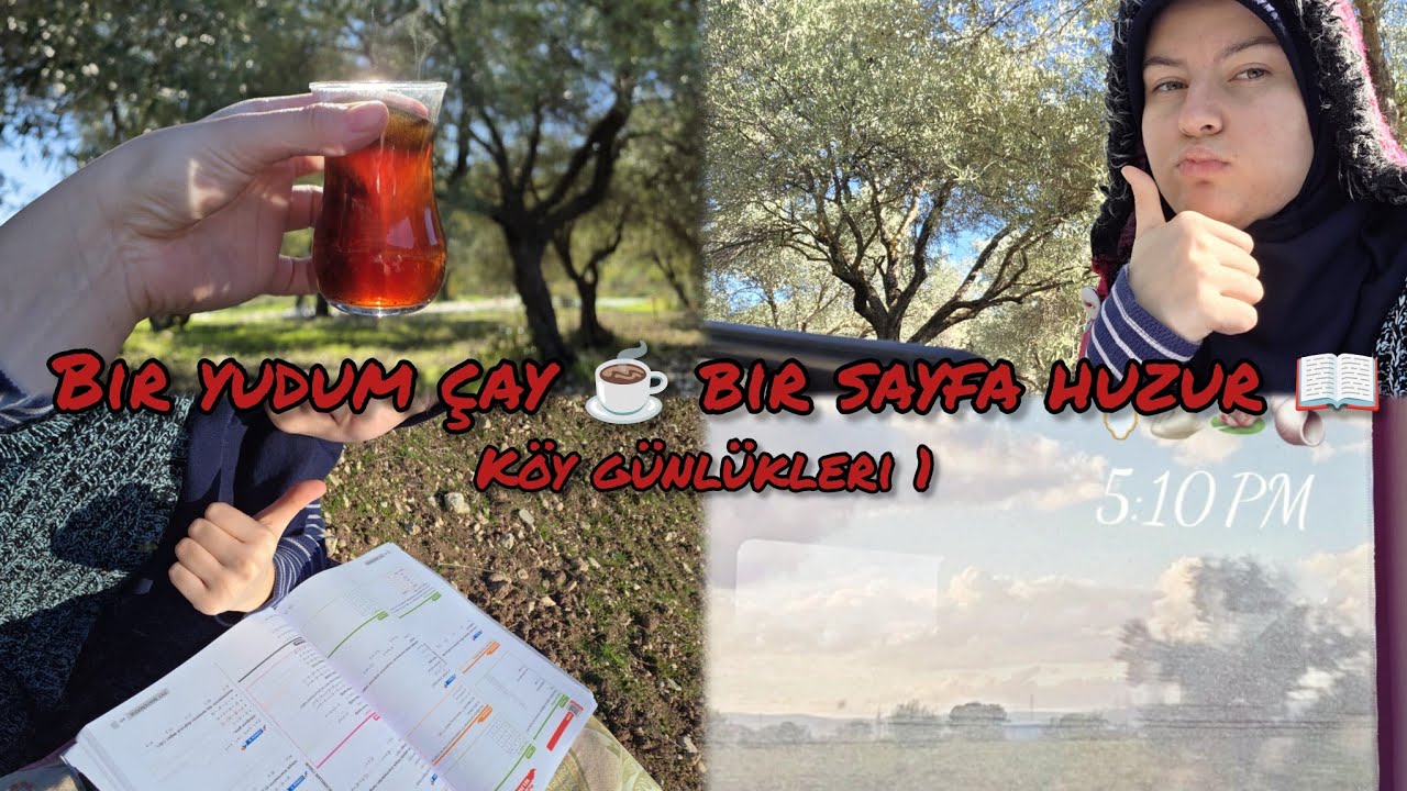Bir yudum çay ☕ bir sayfa huzur 📖 #yks26 #keşfet #vlog #köyhayatı #fypシ 