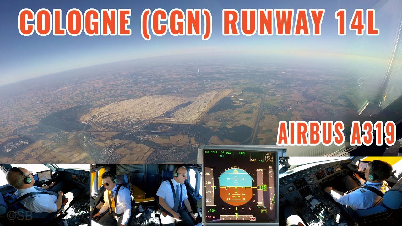 Кёльн (CGN) | Пилоты + вид из кабины | Airbus заходит на посадку со стороны угольных шахт + посад...