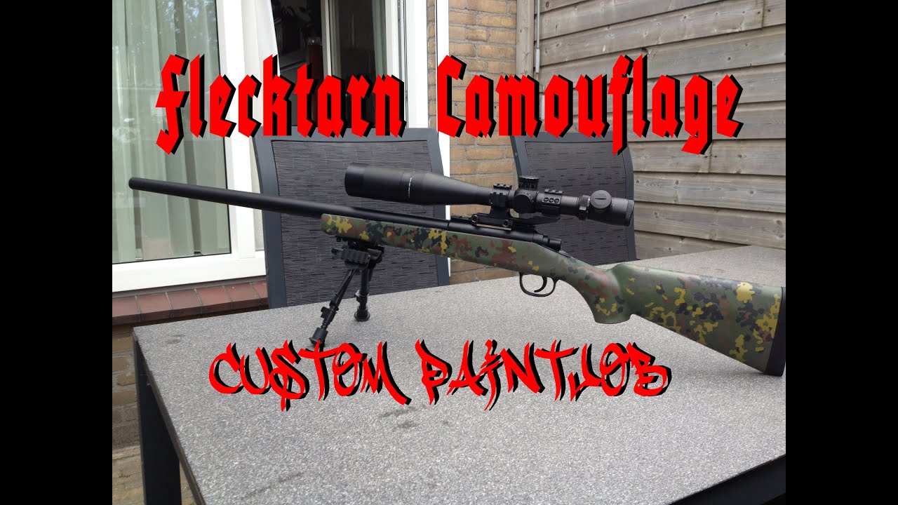 Flecktarn camo paintjob on airsoft gun (tutorial)