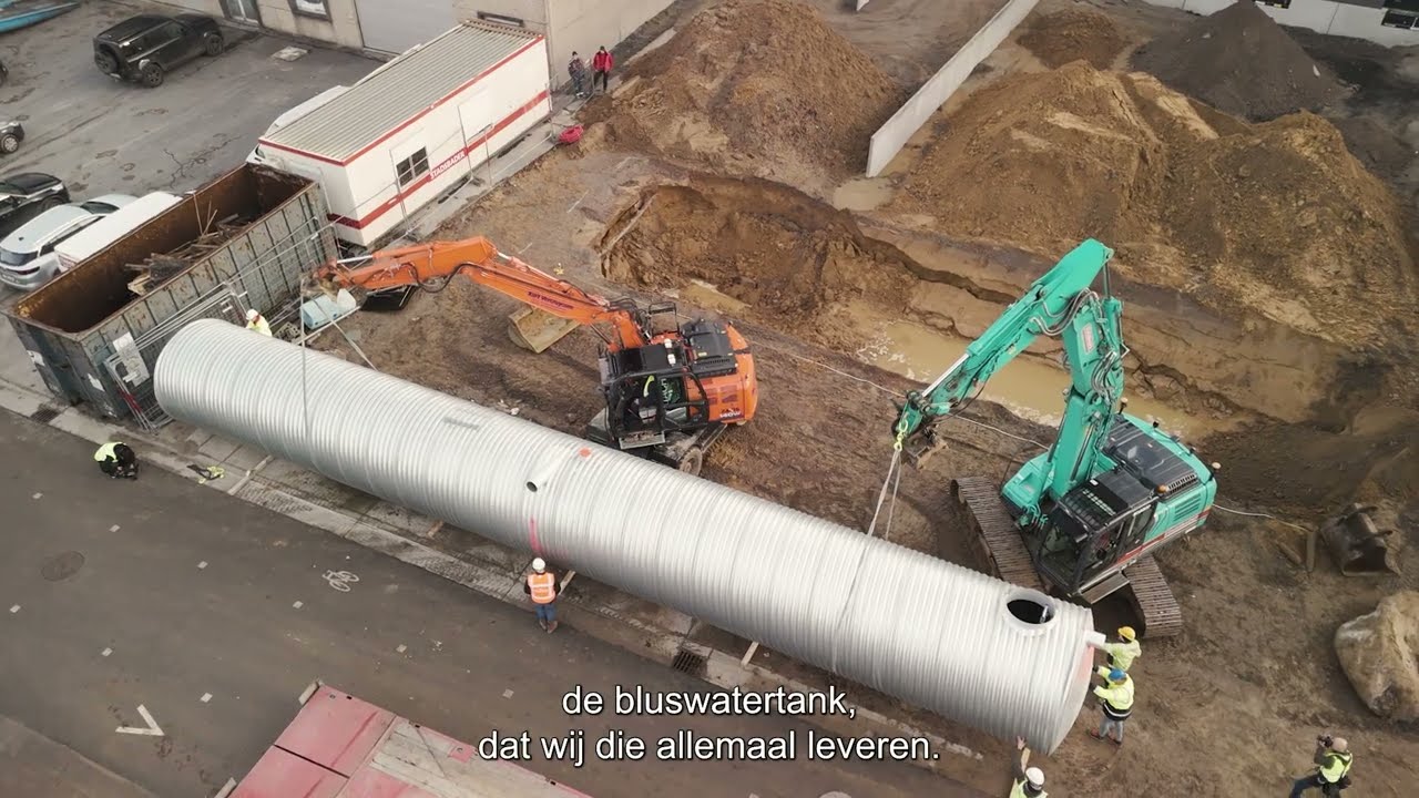 Enorme watertank voor Storex in Wevelgem