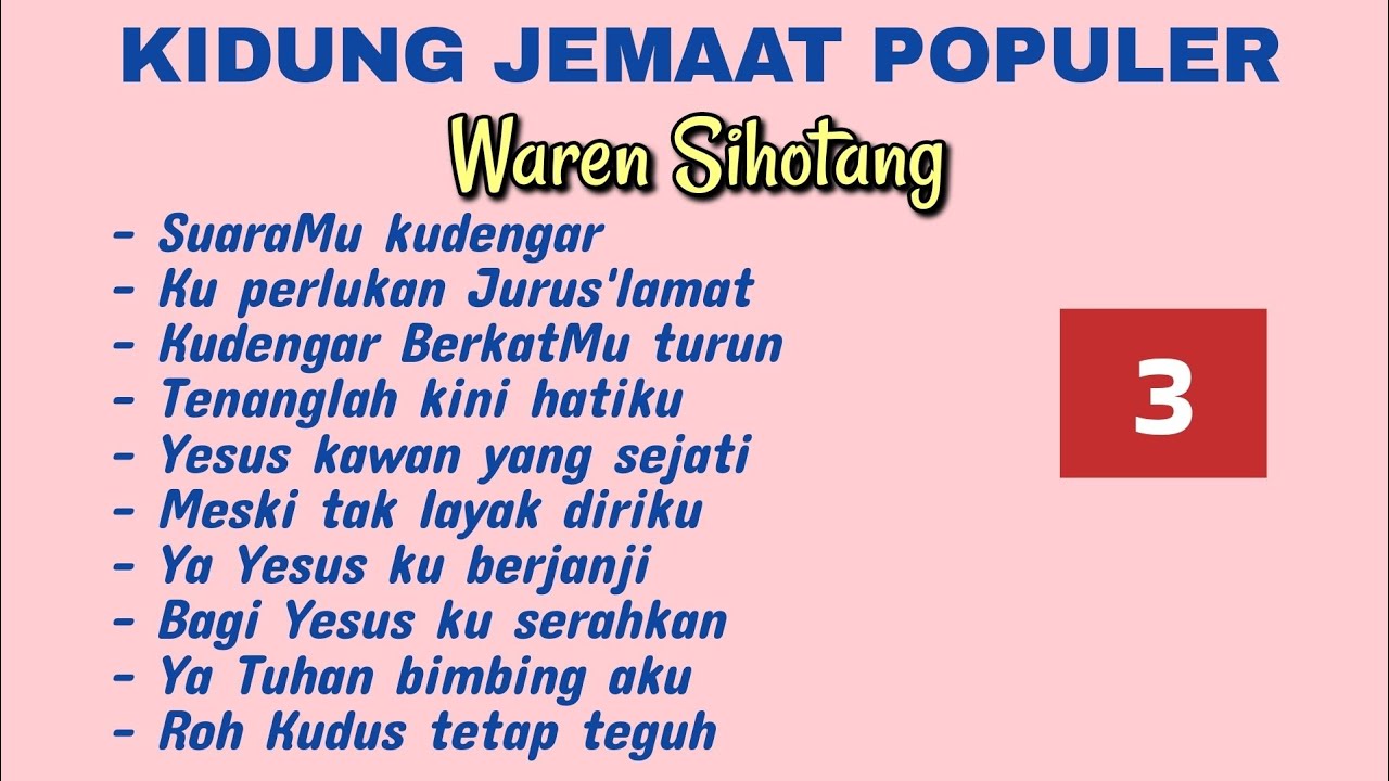 Kidung Jemaat Populer - Waren Sihotang (Part 3)