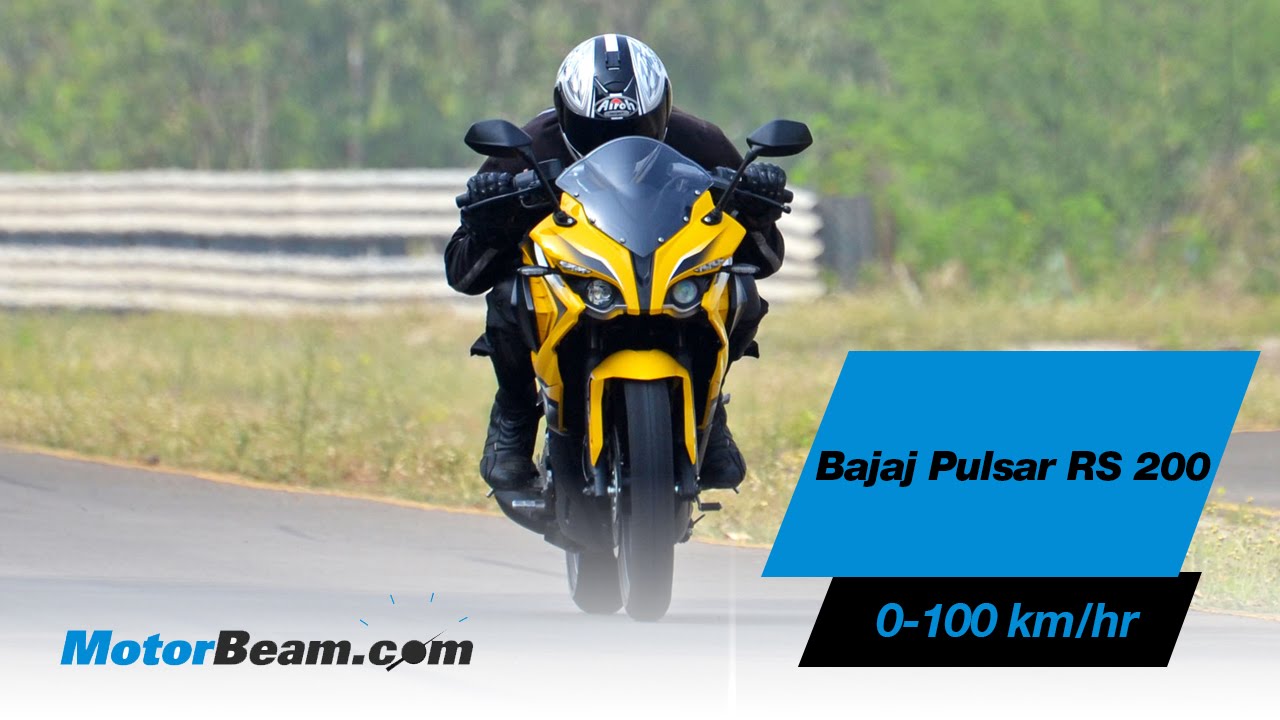 Bajaj Pulsar RS 200 - 0-100 km/hr & Top Speed | MotorBeam