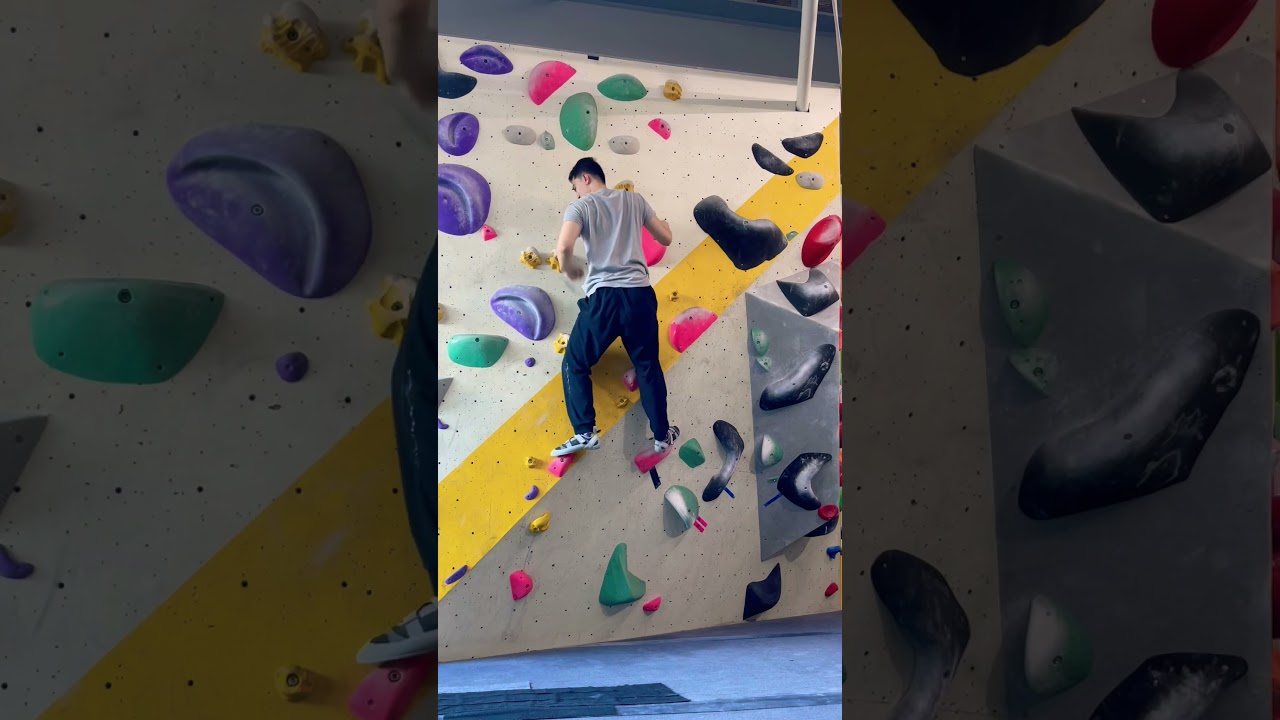 🩷#v3 #sidepull #overhang #bouldering
