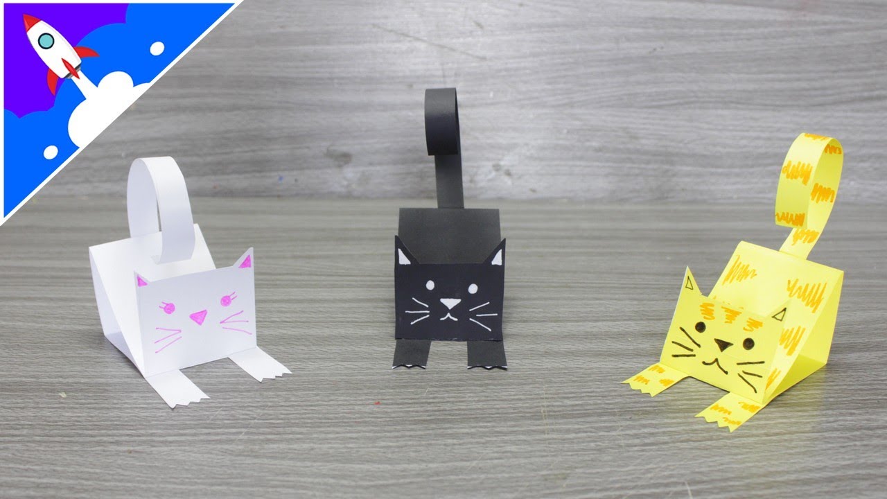 Como fazer gatinhos de papel