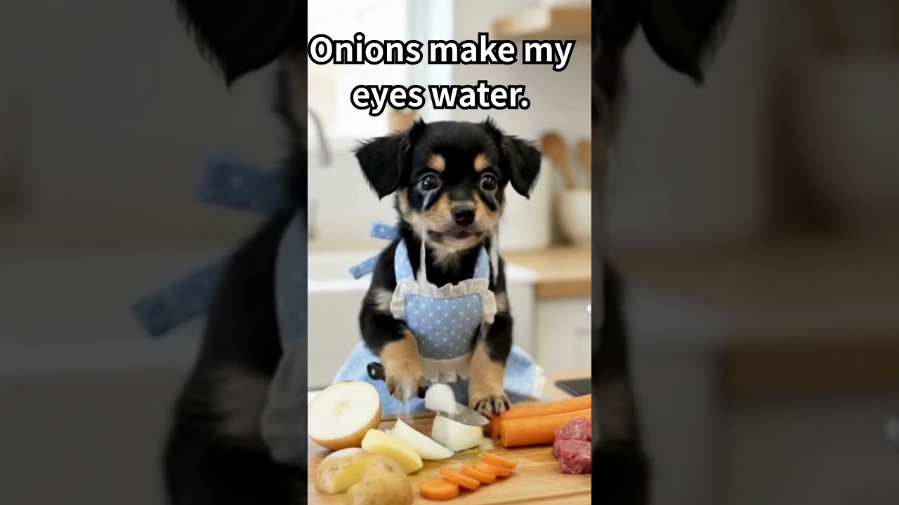 Onions Make My Eyes Water! 🧅😢 Puppy's First Curry Adventure! 