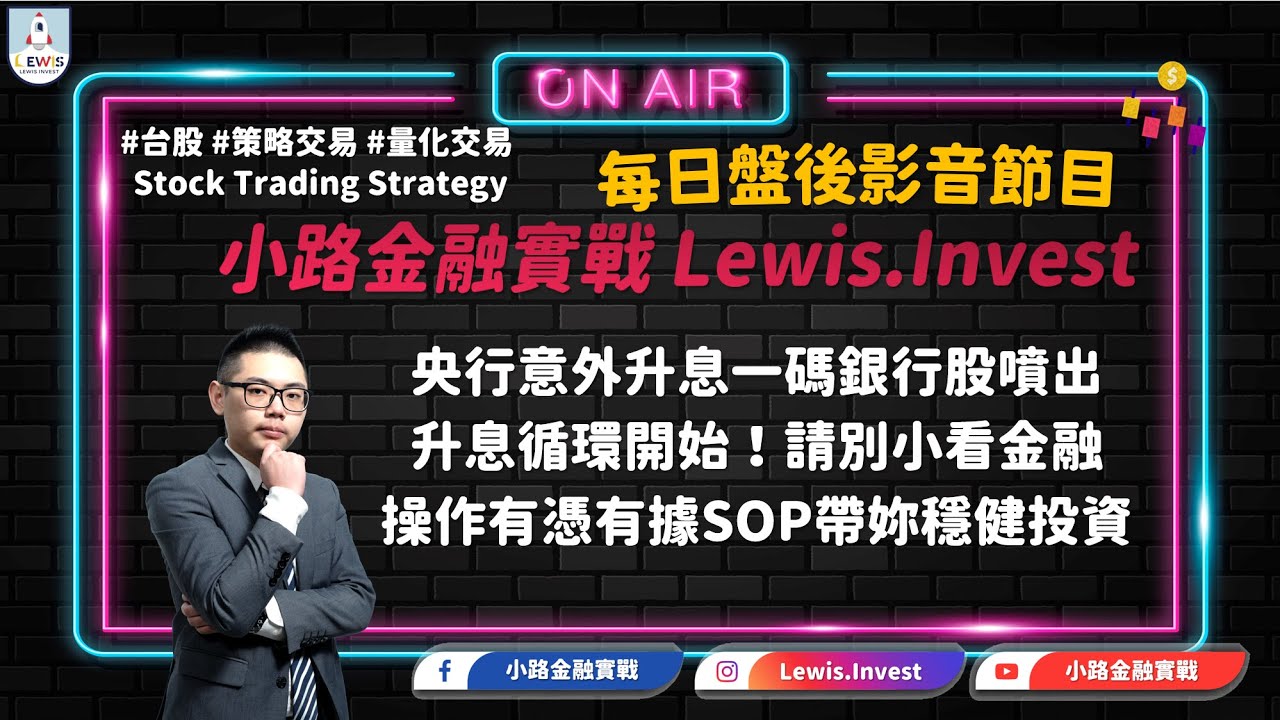 小路台股Show |  #小路金融實戰 央行意外升息一碼銀行股噴出 升息循環開始！請別小看金融 操作有憑有據SOP帶妳穩健投資