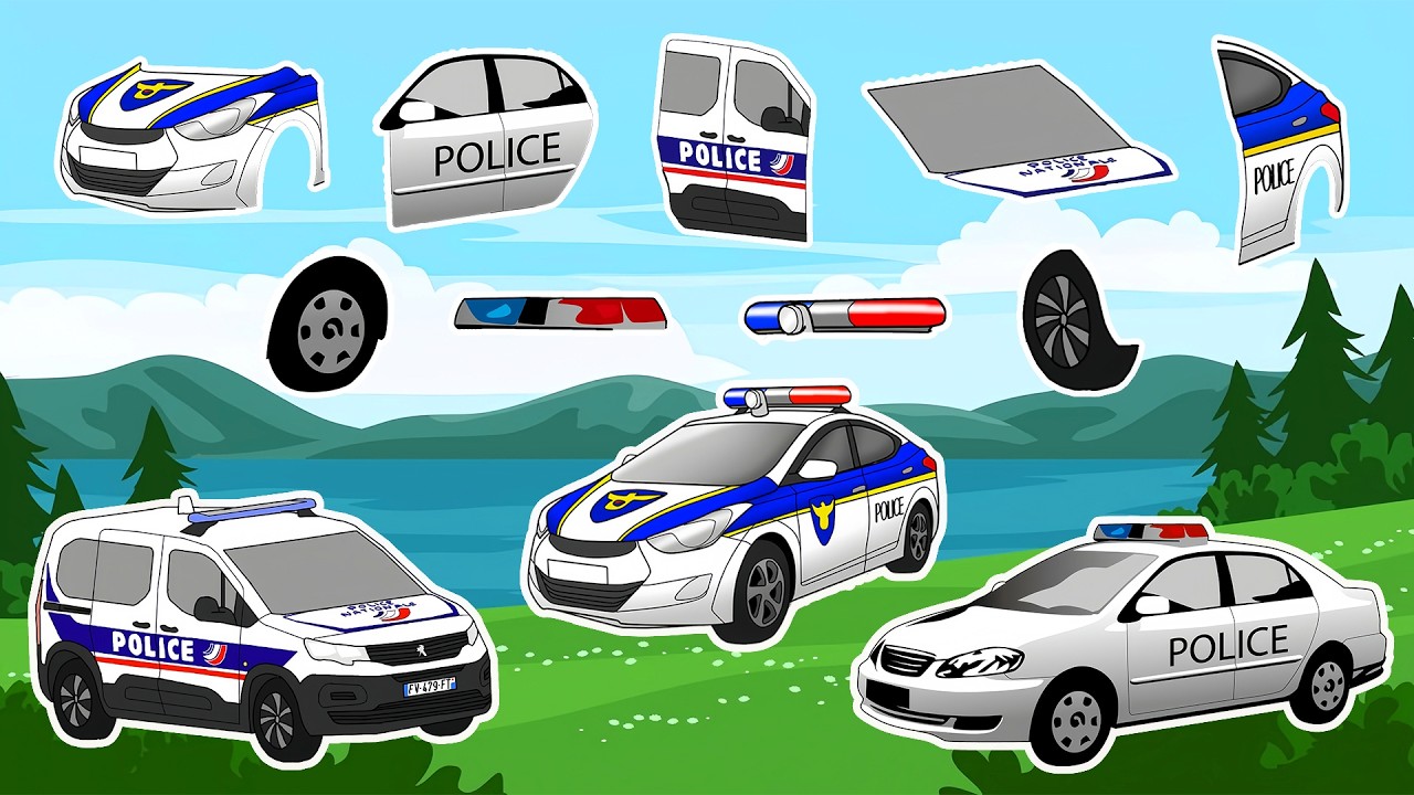 Build the Police Car! 🚔🔧 | Can You Match the Correct Parts? | Vehicle Puzzle Challenge