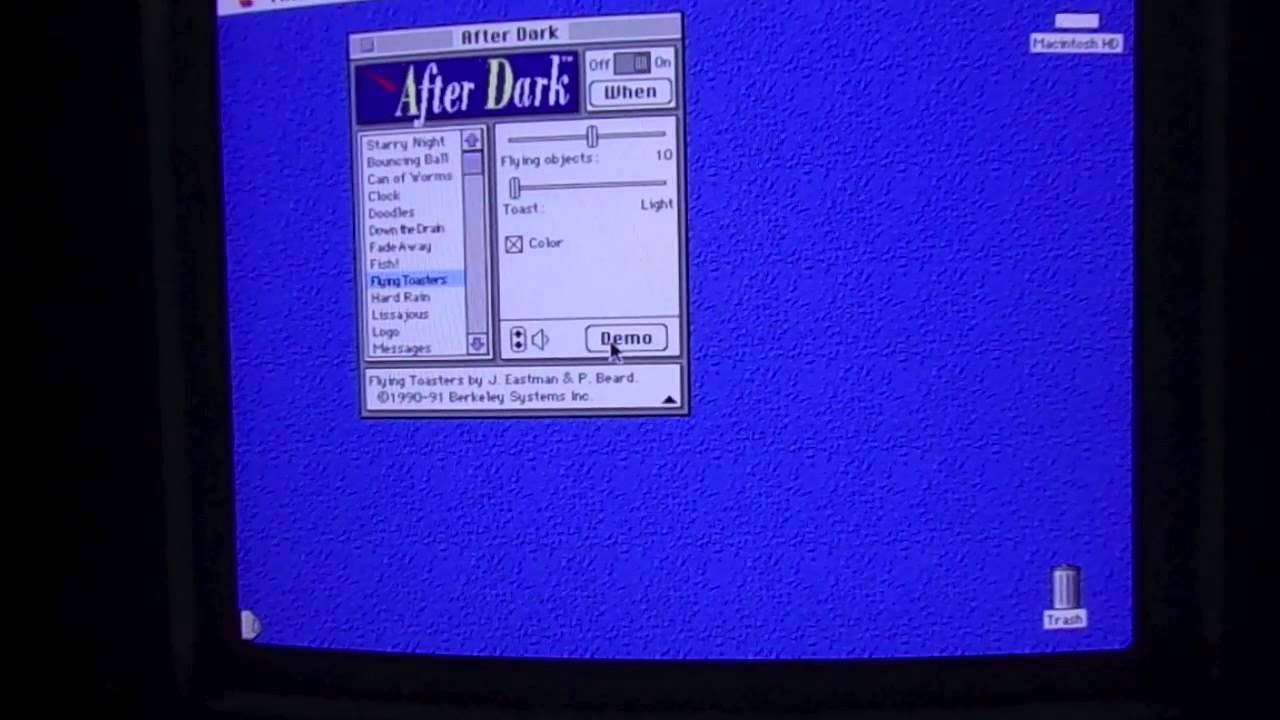 AfterDark Screensaver for MacOS circa 1991 module demonstration