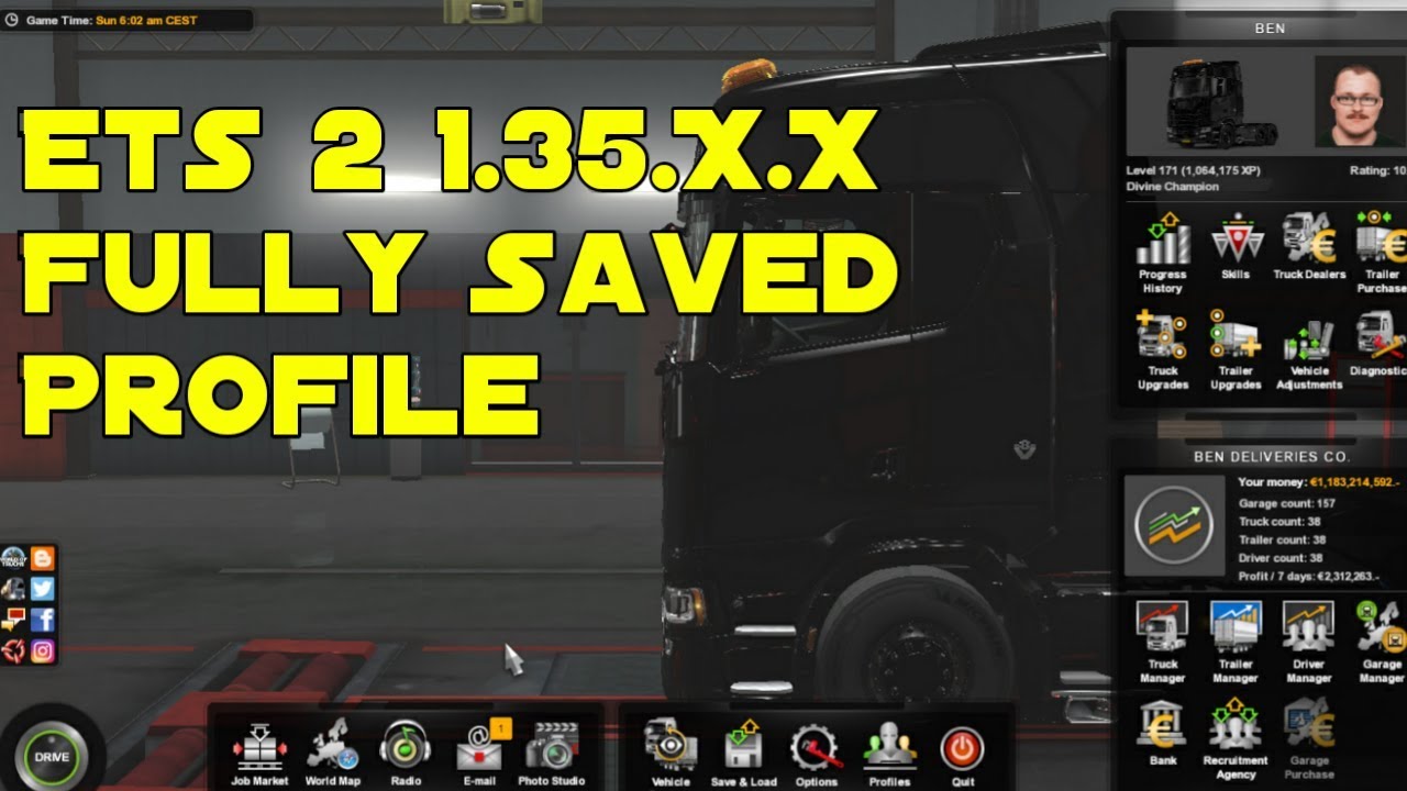 Ets 2 1.35.X.X fully saved profile