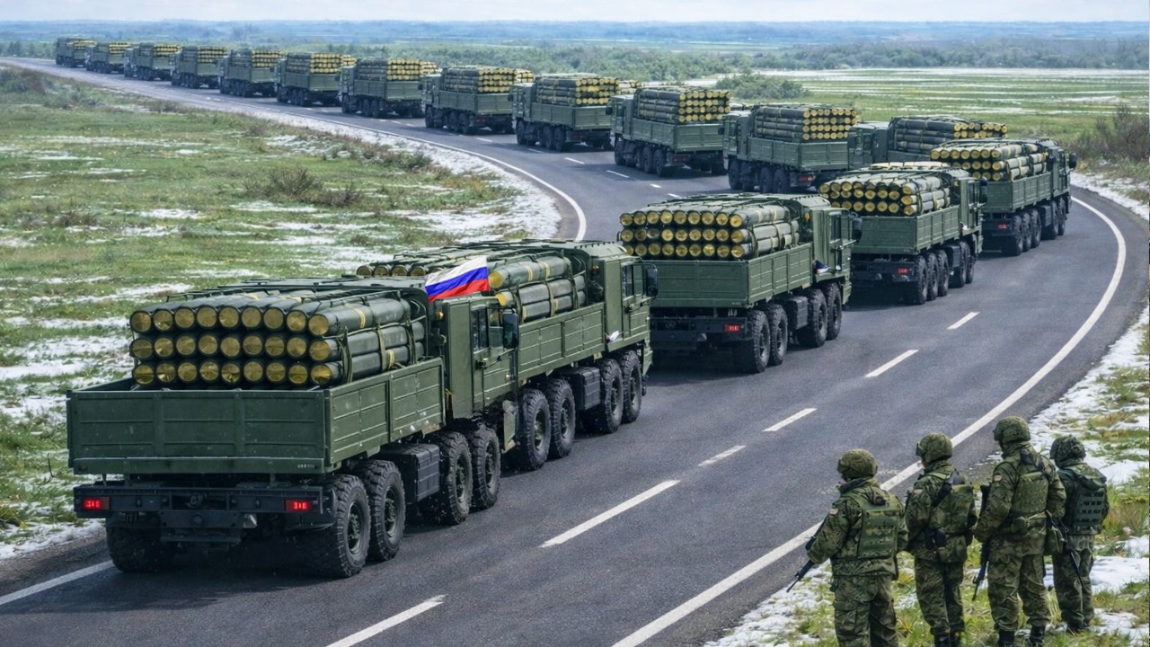 2 MINUTES AGO! Ukraine OBLITERATE Russiaʼs Convoy with 1250 TONS of North Korean Shells on Highway