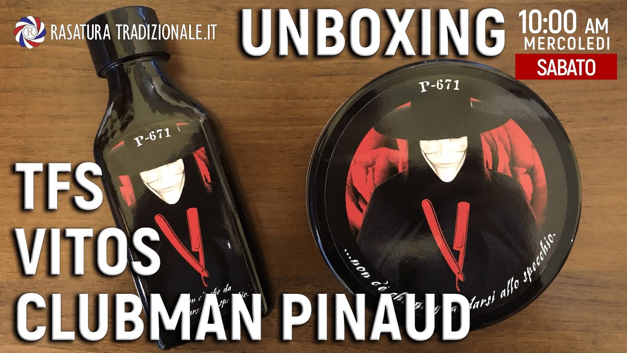TFS V for Vendetta - VITOS Patchouli - Clubman Pinaud Bay Rum - Unboxing - Rasatura tradizionale