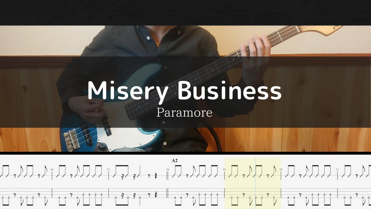 Paramore - Misery Business - Bass Cover TAB