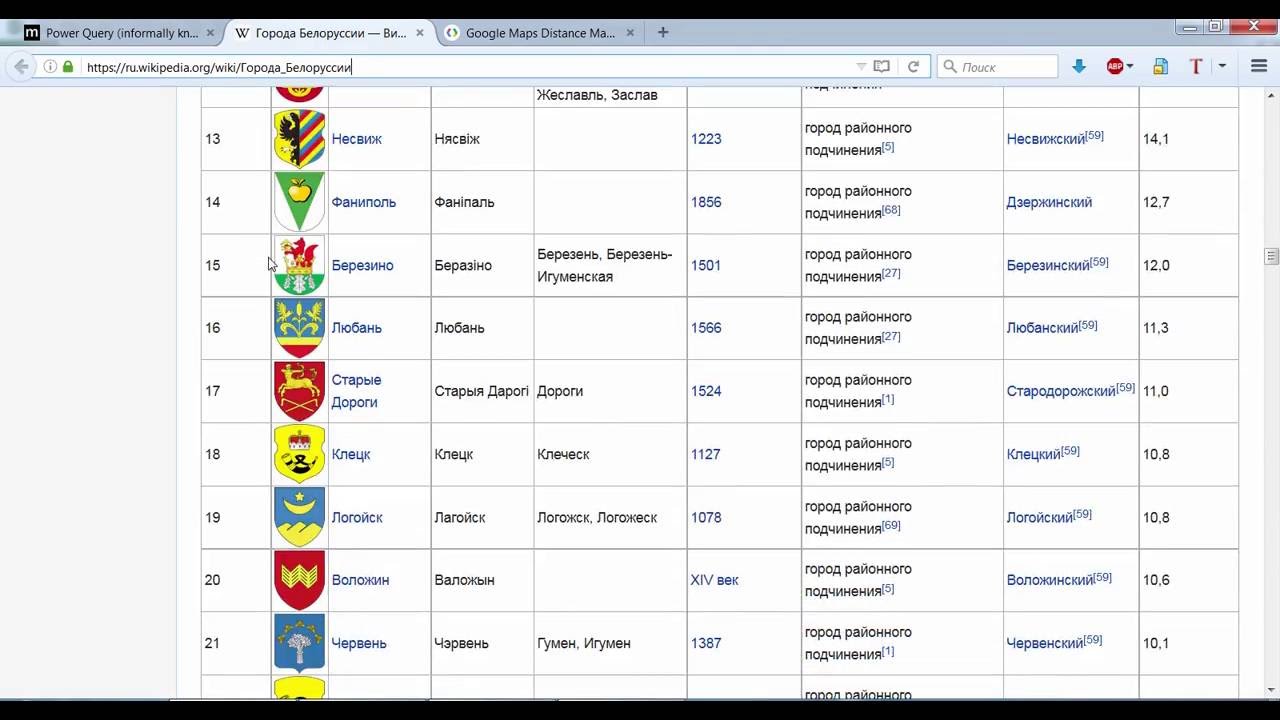Power Query. 15. Работа с API Google: Distance Matrix API  и Directions API