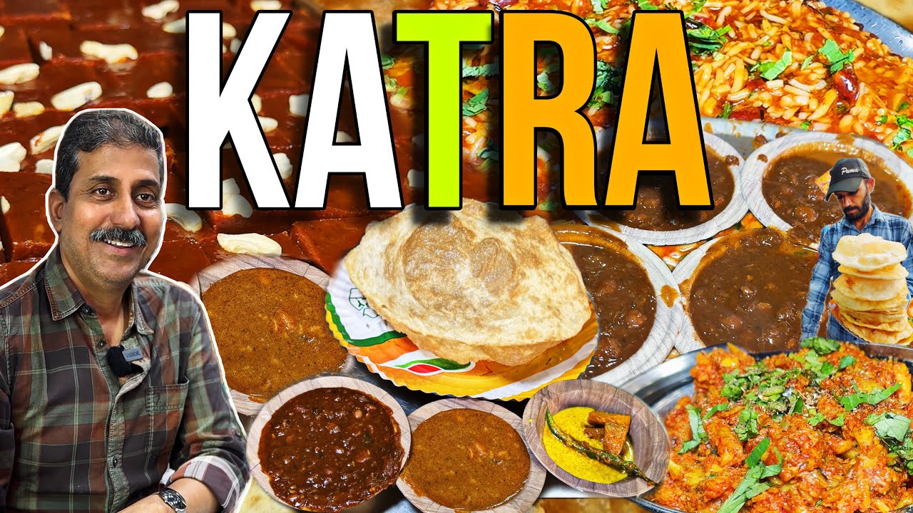 Ultimate Food at Maa VAISHNO DEVI Katra | Desi Ghee POORI, Rajmah Chawal, Kalari, Kachaalu CHAAT