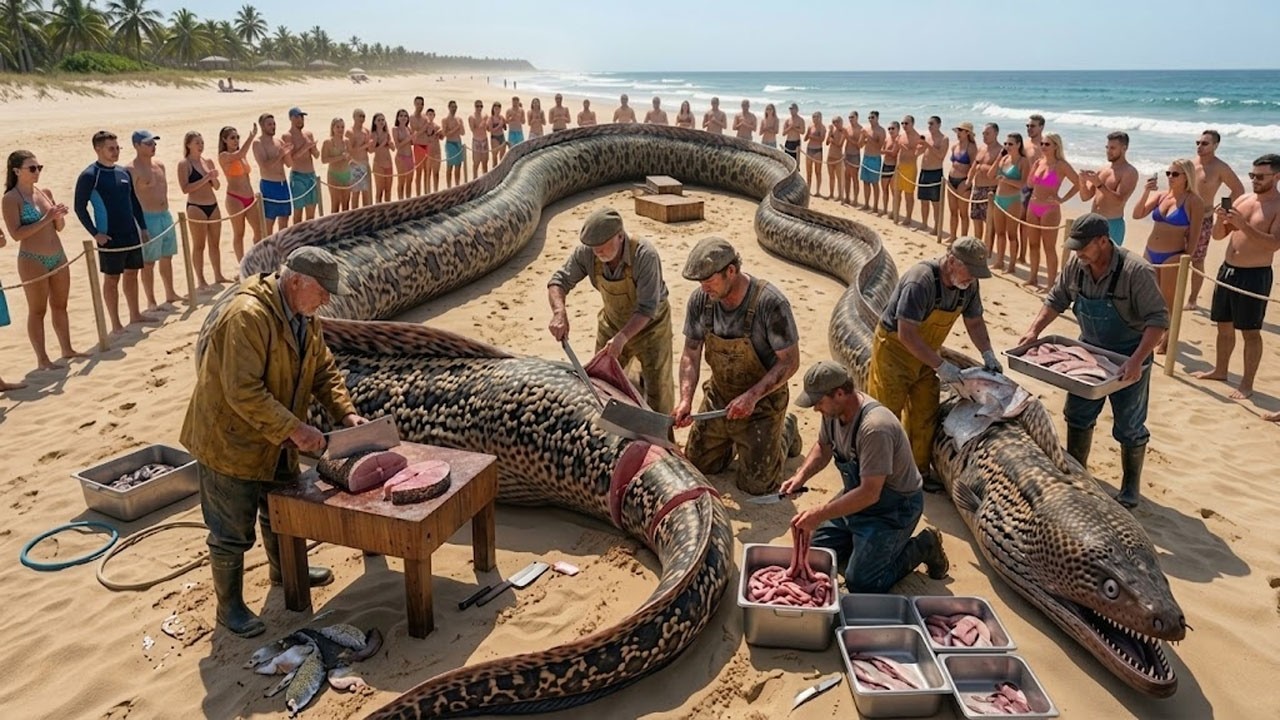 Hunting Giant Moray Eels in Deadly Rocky Waters &ndash; Extreme Fishing & Processing