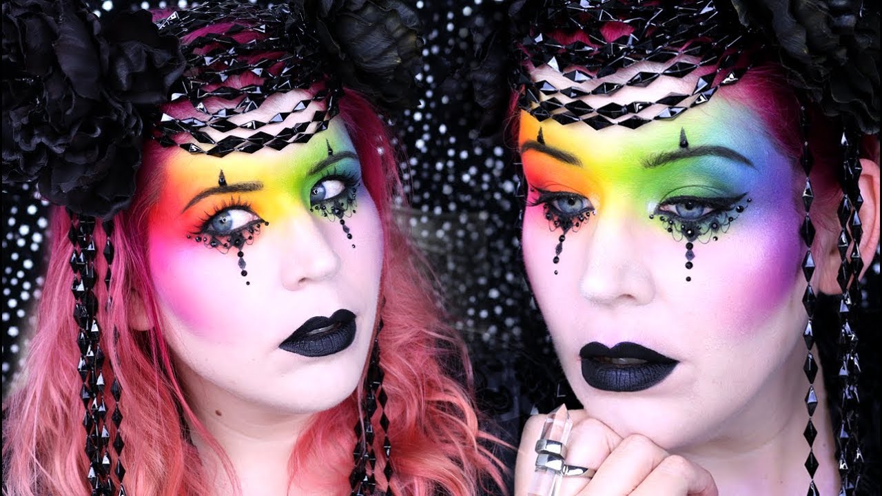 Goth Rainbow? Makeup Idea for Halloween