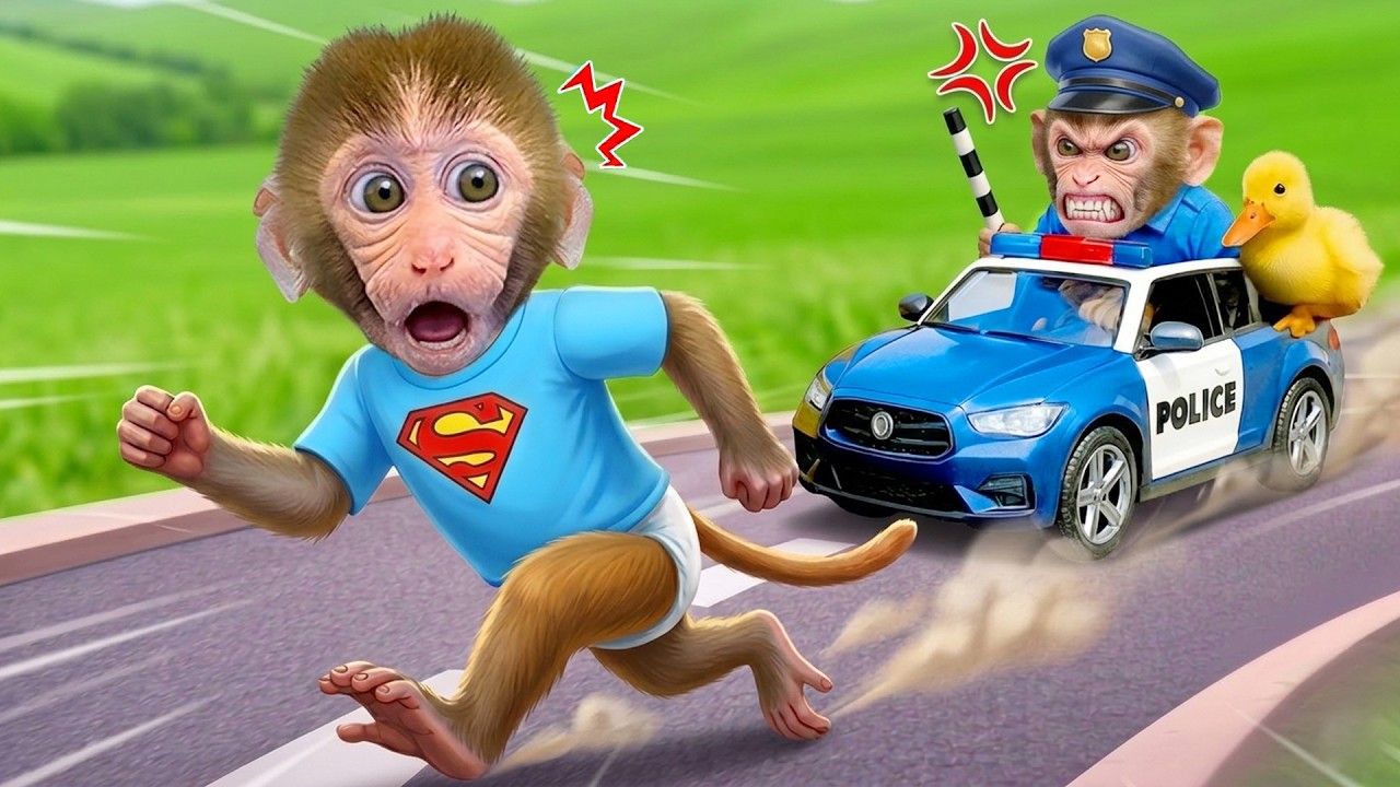Monkey Bon Bon was Chased by Police after stealing Giant Flowers