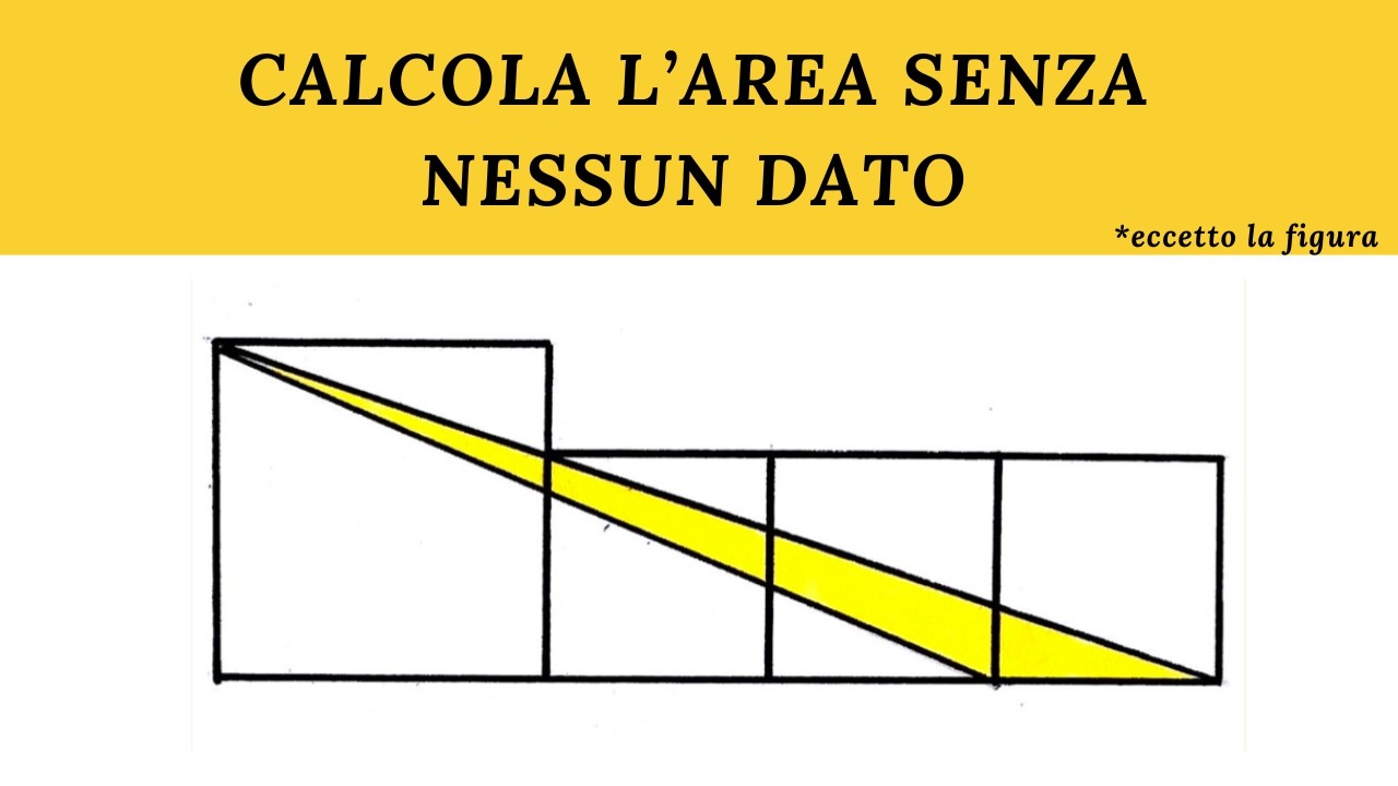 Quanto vale l'area del triangolo? Un problema senza nessun dato (eccetto la figura)