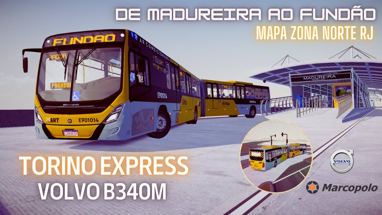 🔵 PROTON BUS - TORINO EXPRESS VOLVO B340M MOBI RIO - GAMEPLAY MAPA ZONA NORTE RJ - G29 🔵