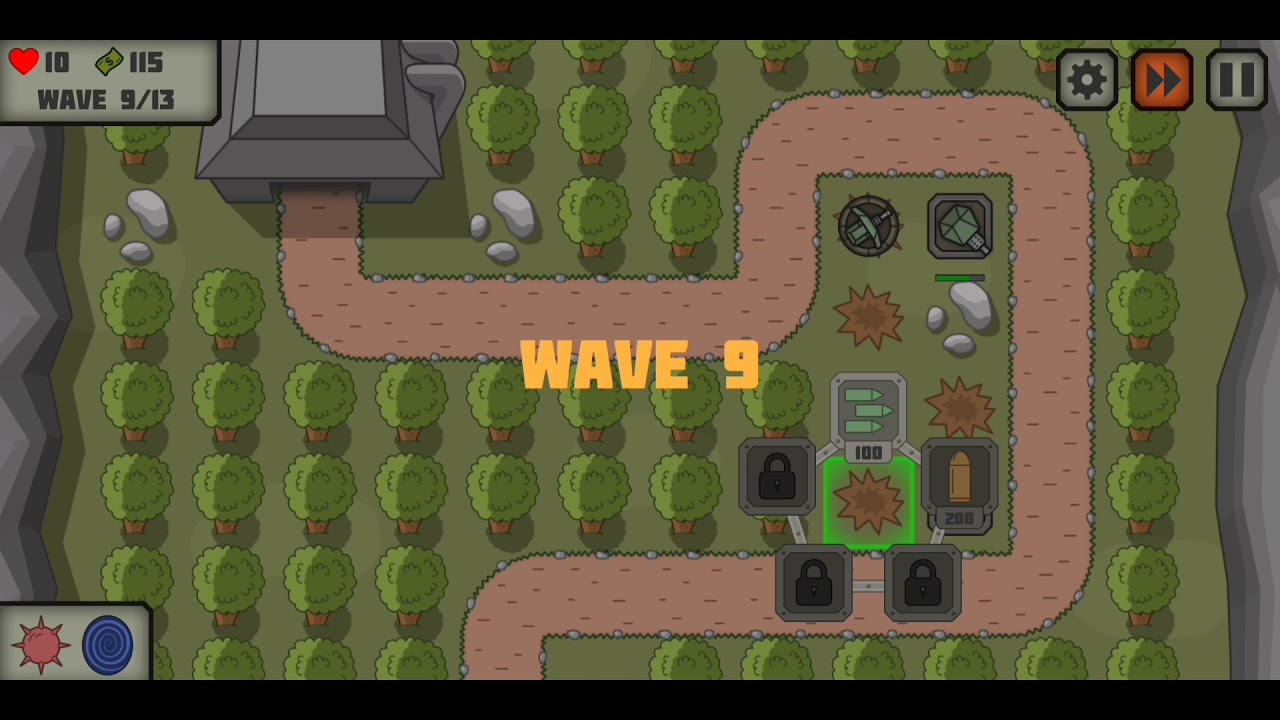 Tactical War Level 1 walkthrough without losing heart tower defense Android IOS ST Warriors Gaming