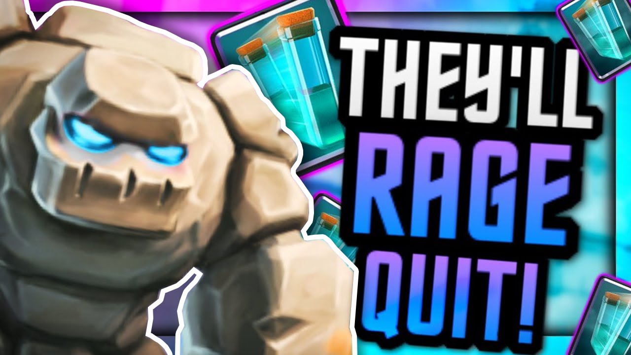 NO SKILL NEEDED! MAKE PRO PLAYERS RAGE w/ GOLEM CLONE! — Clash Royale
