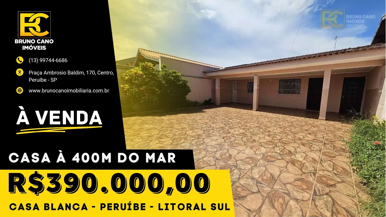 Casa a venda em Peruíbe apenas 400 metros da praia - oportunidade | Litoral Sul