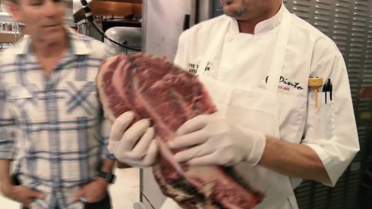 Dry Aged Tomahawk Ribeye Hand Trimming