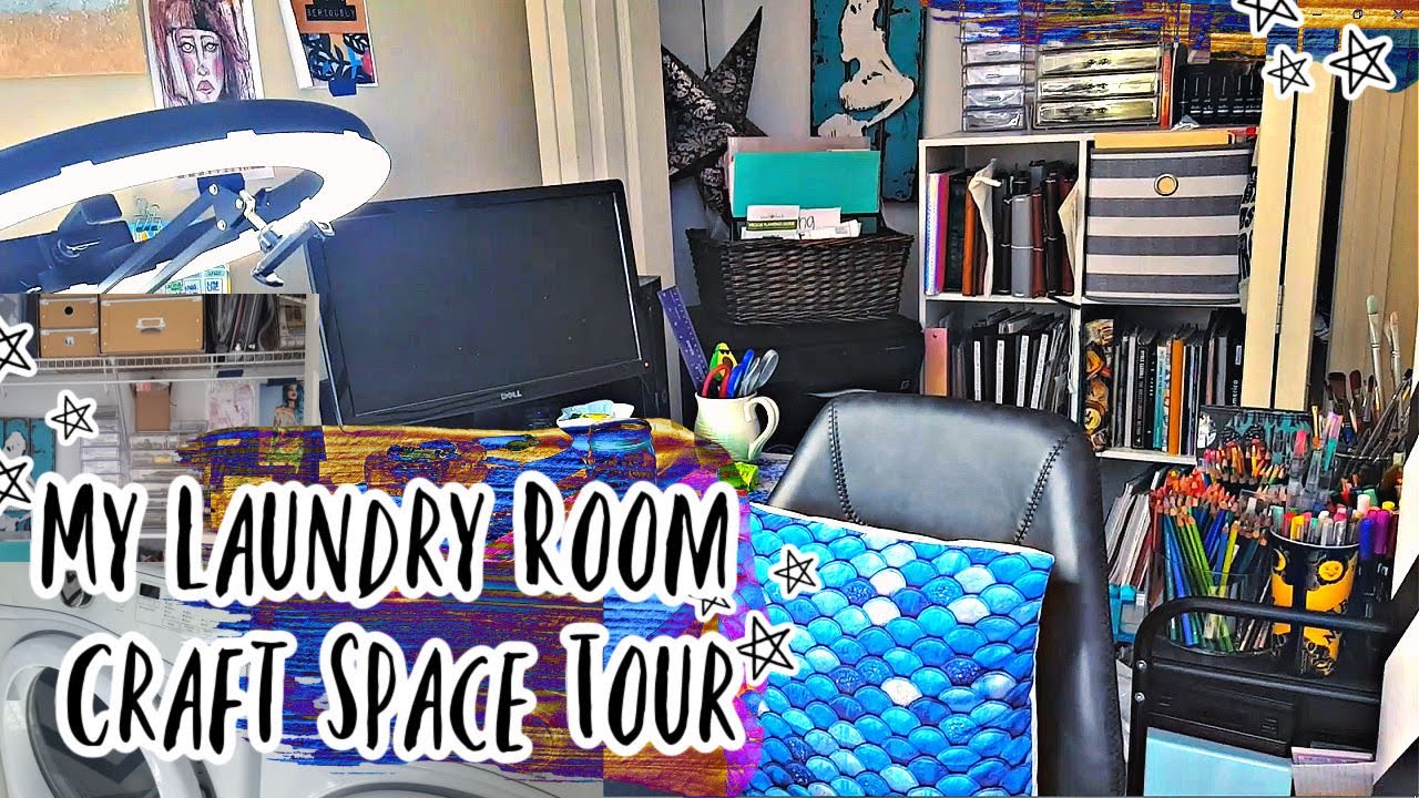 My Laundry Room Office/Craft Room Tour * Organization in Small Spaces