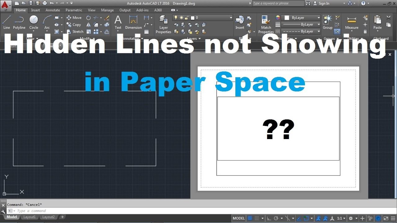 AutoCAD Hidden Lines not Showing in Paper Space / Layout | Appear Solid in Layout